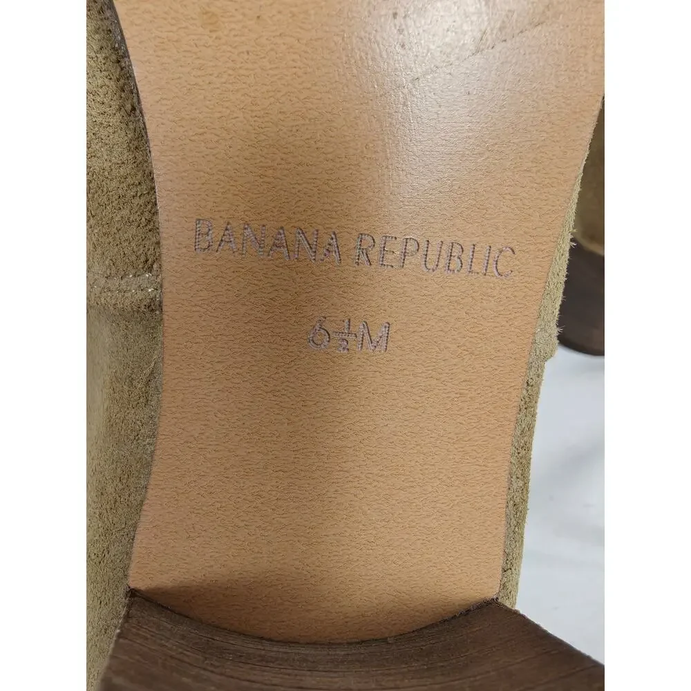 Women Banana Republic Suede Ankle Boots Tan Size 6.5M